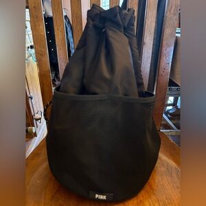 Victoria’s Secret PINK Black Drawstring Backpack Bag
